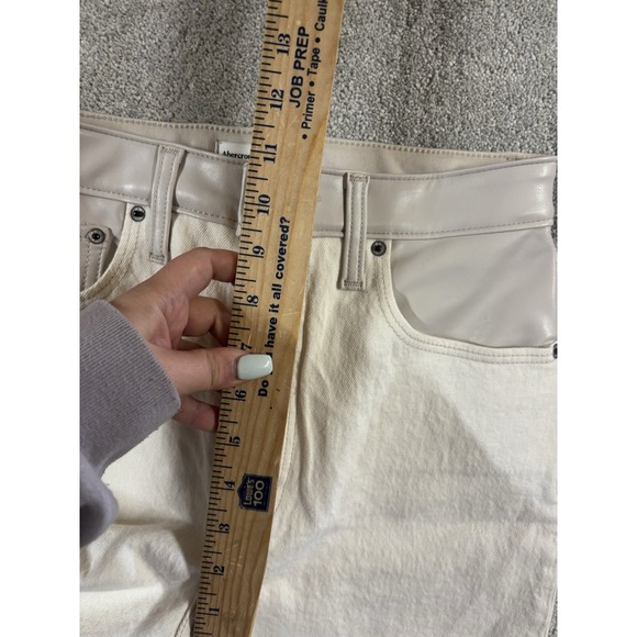 Abercrombie‎ & Fitch Jeans 27 / 4 Womens 90s Straight Faux Leather Ultra High - Picture 8 of 10